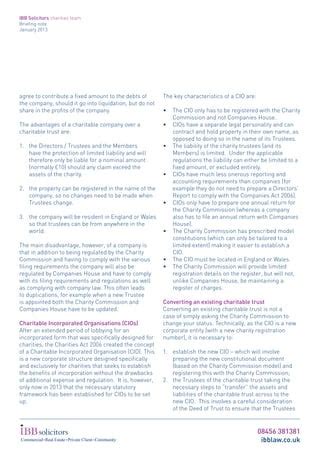 Changes to charitable fundraising laws .
